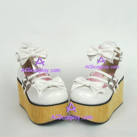 Lolita shoes girl shoes thick sole style 8073 white