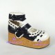 Lolita shoes girl shoes thick sole style 8077 black and white