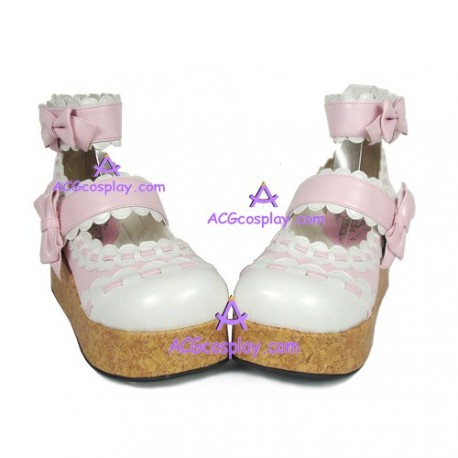 Lolita shoes girl shoes wedge shoes style  8077 pink