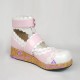 Lolita shoes girl shoes wedge shoes style  8077 pink