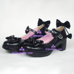 Lolita shoes princess shoes medium heel style 8005 black