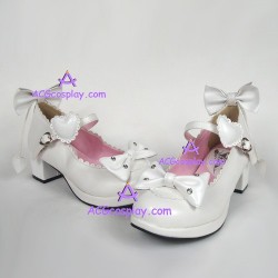 Lolita shoes princess shoes medium heel style 8005 white