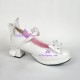 Lolita shoes princess shoes medium heel style 8005 white