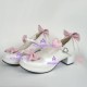 Lolita shoes princess shoes medium heel style 8005 white and pink