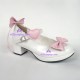 Lolita shoes princess shoes medium heel style 8005 white and pink