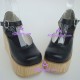 Lolita shoes wedge shoes thick sole shoes style 9607 black