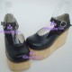 Lolita shoes wedge shoes thick sole shoes style 9607 black