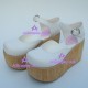 Lolita shoes wedge shoes thick sole shoes style 9607 white