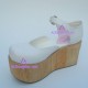 Lolita shoes wedge shoes thick sole shoes style 9607 white