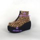 Lolita shoes wedge shoes thick sole style 9631 leopard pattern