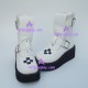 Gothic lolita boots girl boots lower heel style 9706 white