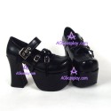 Gothic lolita shoes girl shoes high heel thick sole style 9627A black