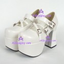 Gothic lolita shoes girl shoes high heel thick sole style 9655A white