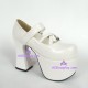 Gothic lolita shoes girl shoes high heel thick sole style 9655A white