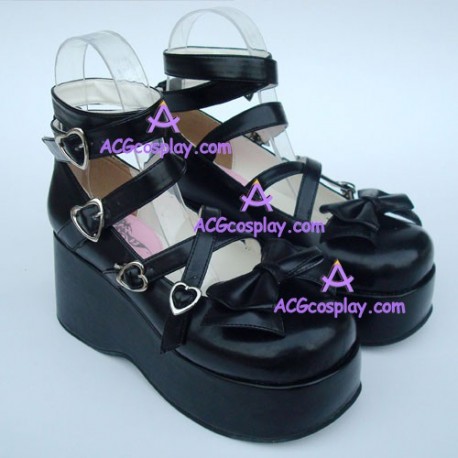 Gothic lolita shoes girl shoes thick sole style 9805 black