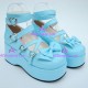 Gothic lolita shoes girl shoes thick sole style 9805 blue