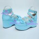 Gothic lolita shoes girl shoes thick sole style 9805 blue