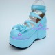 Gothic lolita shoes girl shoes thick sole style 9805 blue