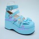 Gothic lolita shoes girl shoes thick sole style 9805 blue