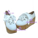 Gothic punk  lolita shoes with thic sole style 9639 white