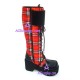 Lolita boots general boots style 9712 red checked pattern