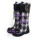 Lolita boots general boots style 9712B checked pattern