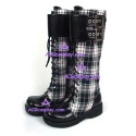 Lolita boots general boots style 9712B checked pattern