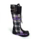 Lolita boots general boots style 9712B checked pattern