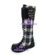 Lolita boots general boots style 9712B checked pattern