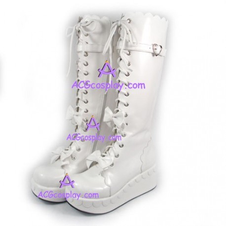 Lolita shoes boots  gothic punk style 9832 white