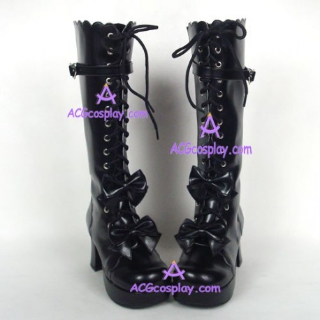 Lolita shoes boots  gothic punk style 9832A black