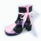 Lolita shoes boots girl boots fashion boots style 9866A pink and black