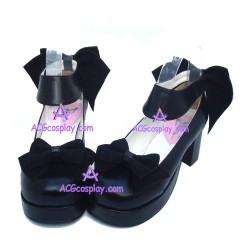 Lolita shoes girl shoes fashion shoes medium heel style 9860B black