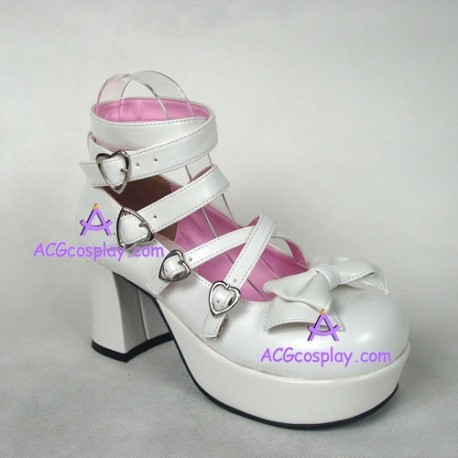 Lolita shoes girl shoes general shoes high heel style 9805D white