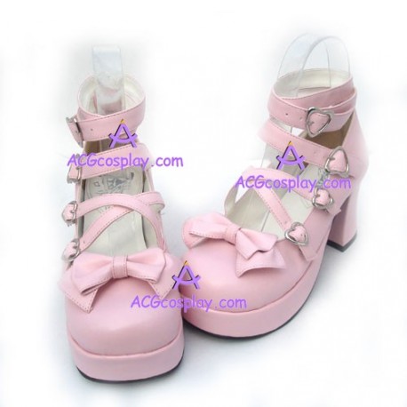 Lolita shoes girl shoes high heel style 9805D pink