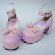 Lolita shoes girl shoes high heel style 98121 pink and white