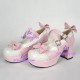 Lolita shoes girl shoes high heel style 9829B white and pink