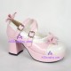 Lolita shoes girl shoes high heel style 9829B white and pink