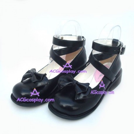 Lolita shoes girl shoes lower heel style 9812C black