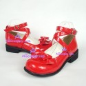 Lolita shoes girl shoes lower heel style 9812C red