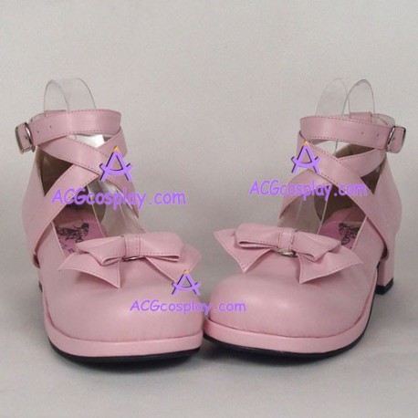 Lolita shoes girl shoes lower heel style 9812F pink