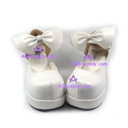 Lolita shoes girl shoes medium heel style 9811B white