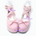 Lolita shoes girl shoes medium heel style 9872 pink