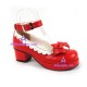 Lolita shoes girl shoes princess shoes lower heel style 98121B red