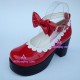 Lolita shoes girl shoes princess shoes shining pu style 9813 red