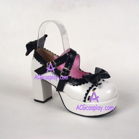 Lolita shoes girl shoes princess shoes style 9829 white and black