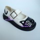 Lolita shoes girl shoes with pattern style 9621 black and white