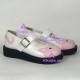 Lolita shoes girl shoes with pattern style 9621 pink and white