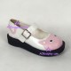 Lolita shoes girl shoes with pattern style 9621 pink and white