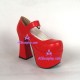 Lolita shoes thick sole high heel girl shoes style 9627A red